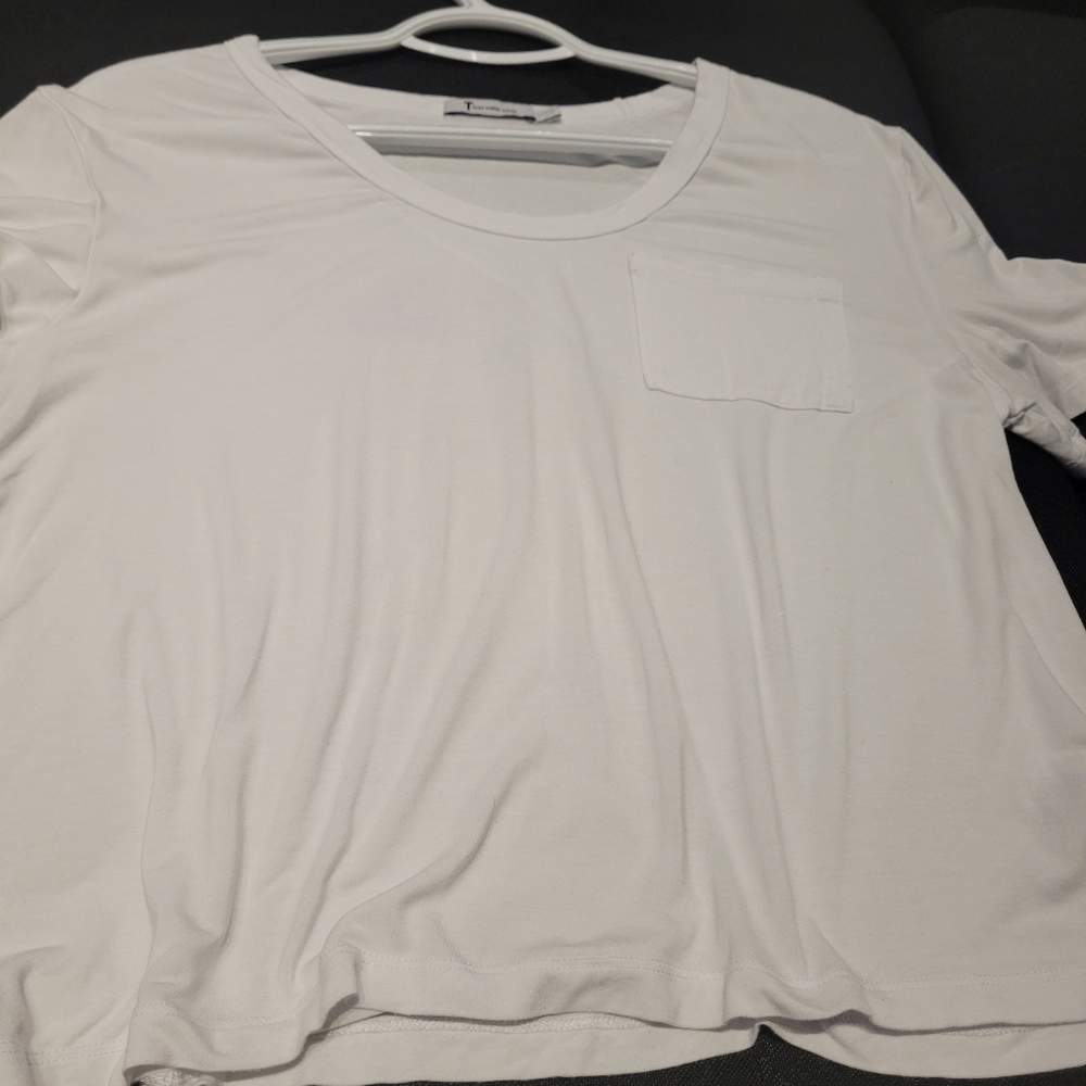 T-shirt short T BY ALEXANDER WANG WHITE POCKET JERSEY
